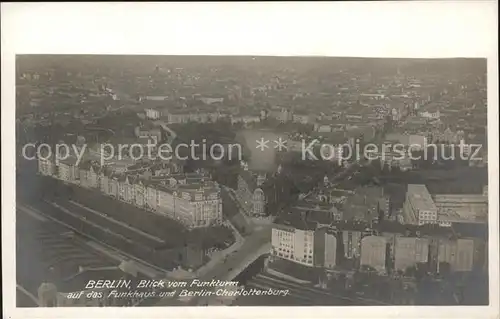 Berlin Blick vom Funkturm auf Funkhaus und Charlottenburg Kat. Berlin