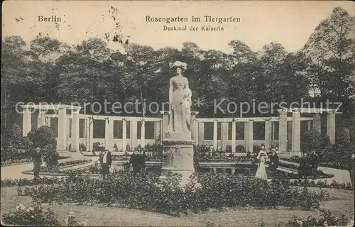 Berlin Rosengarten im Tiergarten Denkmal der Kaiserin Kat. Berlin