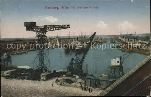Hamburg Hafen mit gr Kran Kat. Hamburg