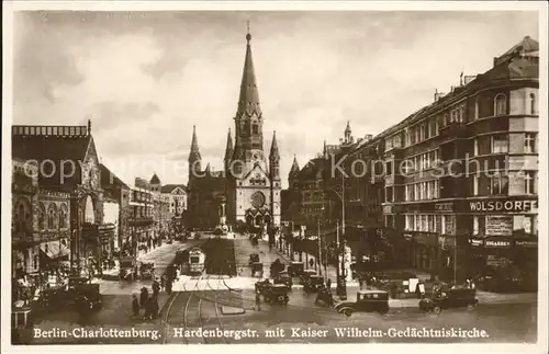 Charlottenburg Hardenbergstr mit Kaiser Wilhelm Gedaechtniskirche / Berlin /Berlin Stadtkreis