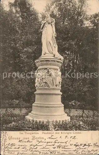 Berlin Im Tiergarten Denkmal der Koenigin Louise Kat. Berlin