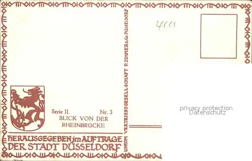 Duesseldorf Blick von der Rheinbruecke Frachter Kat. Duesseldorf