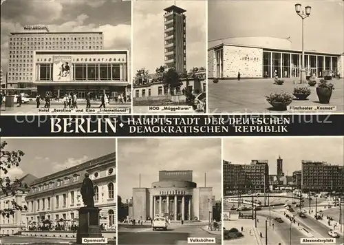 Berlin Hotel Berolina HOG Mueggelturm Filmtheater Operncafe Volksbuehne Alexanderplatz Kat. Berlin