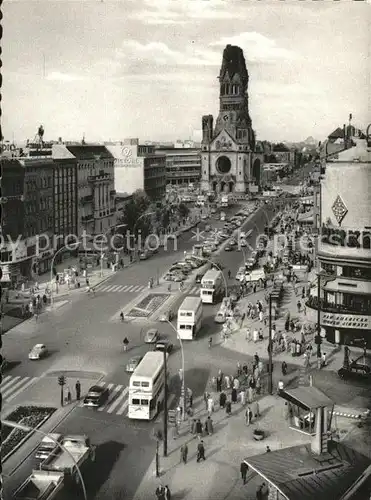 Berlin Kurfuerstendamm mit Gedaechtniskirche Kat. Berlin