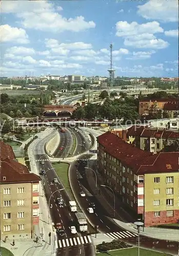 Berlin Halensee Stadtautobahn mit Funkturm Kat. Berlin