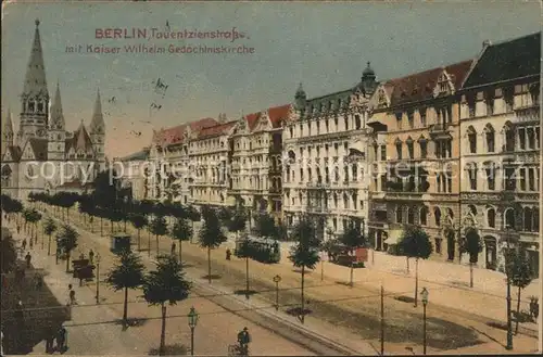 Berlin Tauentzienstrasse mit Kaiser Wilhelm Gedaechtniskirche Kat. Berlin