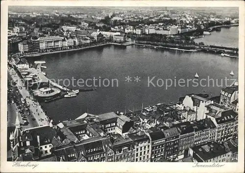 Hamburg Fliegeraufnahme Alster Kat. Hamburg