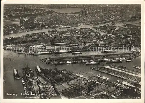 Hamburg Fliegeraufnahme Hafen Kat. Hamburg