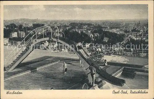 Wiesbaden Opel Bad Rutschbahn Kat. Wiesbaden