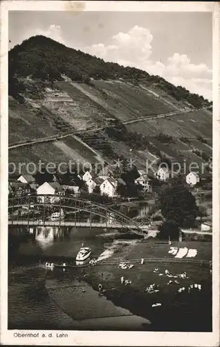 Obernhof Lahn Bruecke Schiff Kat. Obernhof