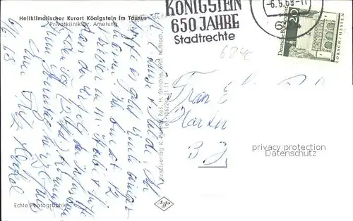 Koenigstein Taunus Privatklinik Dr. Amelung Kat. Koenigstein im Taunus