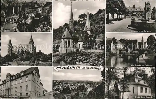 Hadamar Westerwald Schloss Bruecke Herzenberg Kapelle St. Anna Krankenhaus Kat. Hadamar