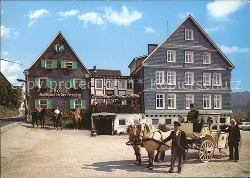 Solingen Burg a. d. Wupper Hotel in der Strassen Pferdekutsche Kat. Solingen