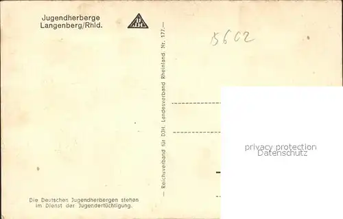 hf10497 Langenberg Westfalen Jugendherberge Kategorie. Langenberg Alte Ansichtskarten