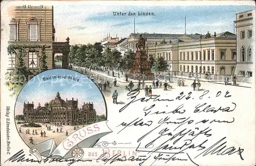 Berlin Unter den Linden Reichstagsgebaeude Kat. Berlin