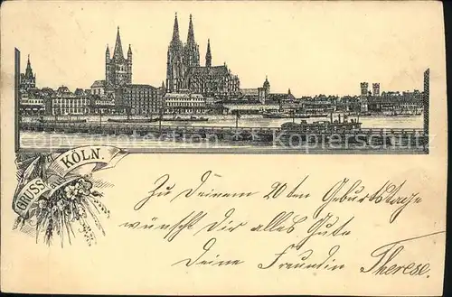 Koeln Rhein Rheinpanorama Schiffsbruecke dom  Kat. Koeln