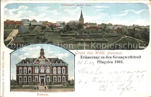 Wald Rheinland Panorama Rathaus Gesangswettstreit Pfingsten 1903 Kat. Solingen