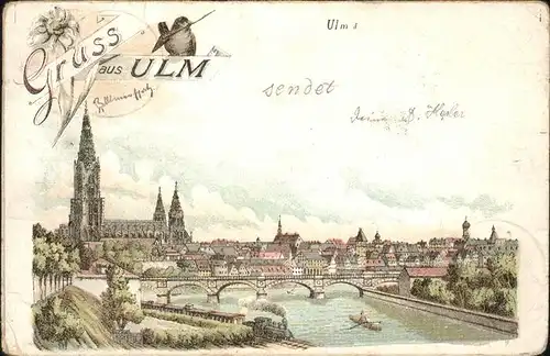 Ulm Donau Donau Panorama Bruecke Muenster Kat. Ulm