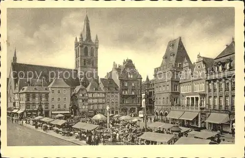 Trier Hauptmarkt mit St. Gangolf und Rotes Haus Kat. Trier
