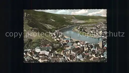 Bernkastel Kues Mosel Panorama mit Ruine Landshut Kat. Bernkastel Kues