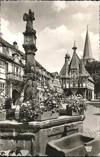 Michelstadt Rathaus mit Brunnen Kat. Michelstadt