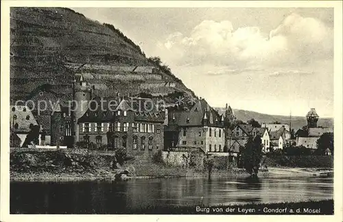 Gondorf Mosel Mosel-Panorama mit Burg von der Leyen / Kobern-Gondorf /Mayen-Koblenz LKR