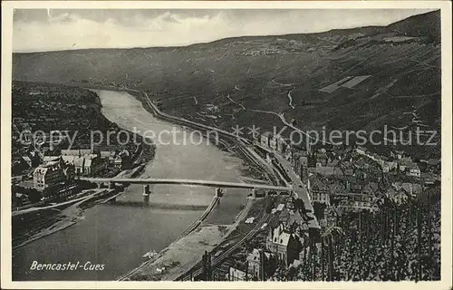 Bernkastel Kues Mosel Panorama mit Bruecke Kat. Bernkastel Kues