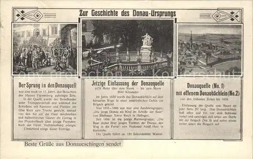 Donaueschingen Geschichte des Donau Ursprungs Kat. Donaueschingen