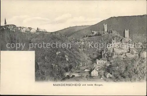 Manderscheid Eifel Beide Burgen / Manderscheid /Bernkastel-Wittlich LKR