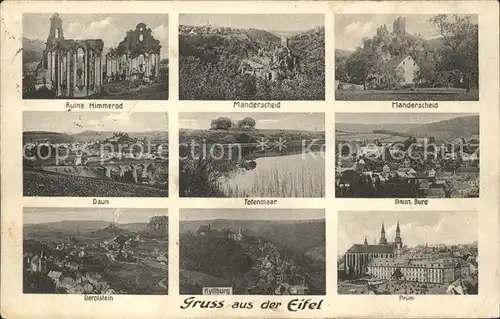 Manderscheid Eifel Ruine Himmerod Maar Pruem Kyllburg Gerolstein / Manderscheid /Bernkastel-Wittlich LKR