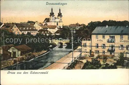 Donaueschingen Panorama mit Kirche  Kat. Donaueschingen