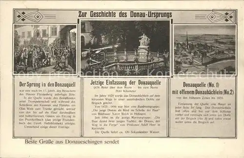 Donaueschingen Geschichte des Donauursprungs Kat. Donaueschingen
