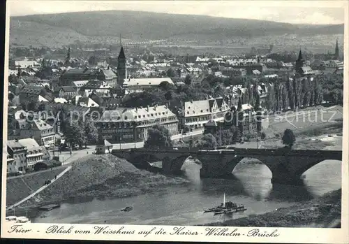 Trier Mosel Panorama mit Kaiser Wilhelm Bruecke Kat. Trier