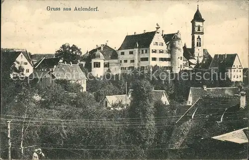 Aulendorf Ortsansicht mit Kirche Kat. Aulendorf
