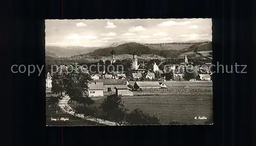 Isny Allgaeu Gesamtansicht mit Alpenblick Kat. Isny im Allgaeu