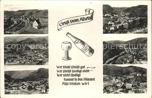 Altenahr und Umgebung im Ahrtal Wein Trinkspruch Kat. Altenahr