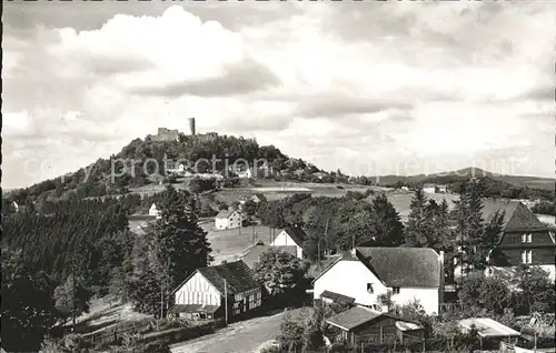 Nuerburg Ortsansicht mit Nuerburgruine am Nuerburgring Kat. Nuerburg