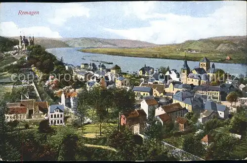 Remagen Teilansicht mit Apollinaris Kirche Rhein Kat. Remagen