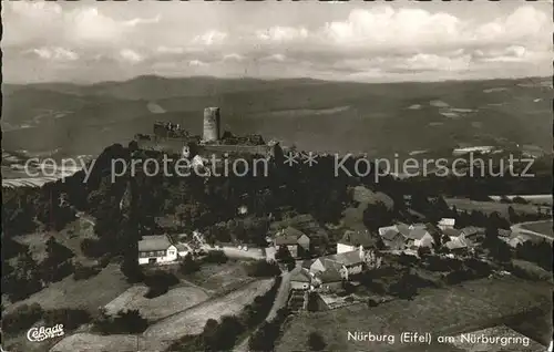 Nuerburg Restaurant zur Nuerburg am Nuerburgring Fliegeraufnahme Kat. Nuerburg