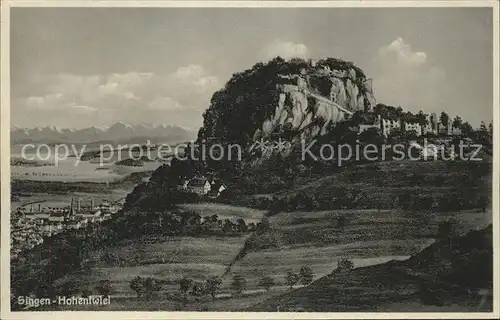 Hohentwiel Burgruine Bodensee Alpenpanorama Kat. Singen (Hohentwiel)