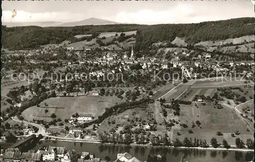 Gailingen mit Rheinbruecke Fliegeraufnahme Kat. Gailingen am Hochrhein