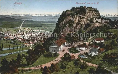 Hohentwiel Festungsruine mit Alpenpanorama Kat. Singen (Hohentwiel)