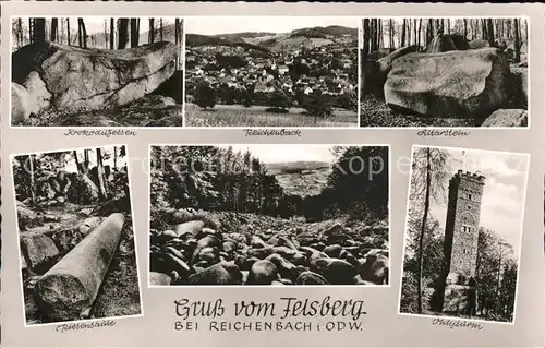 Reichenbach Odenwald Felsberg Felsenmeer Ohlyturm Kat. Lautertal (Odenwald)