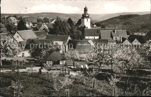 Vielbrunn Ortsansicht mit Kirche Hoehenluftkurort Kat. Michelstadt