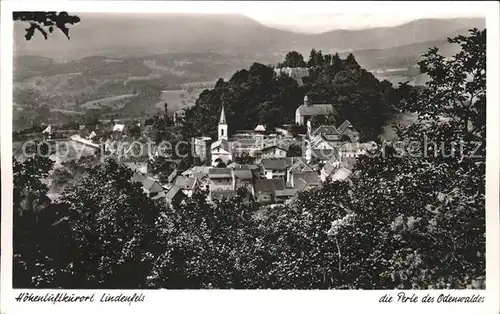 Lindenfels Odenwald Ortsansicht mit Kirche und Burg Hoehenluftkurort Perle des Odenwaldes Kat. Lindenfels