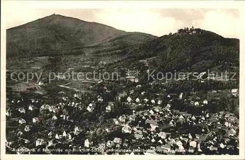 Auerbach Bergstrasse Blick auf Schloss und Malchen Melibokus Fliegeraufnahme Kat. Bensheim