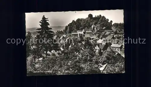 Lindenfels Odenwald Ortsansicht mit Kirche und Burg Hoehenluftkurort Perle des Odenwaldes Kat. Lindenfels