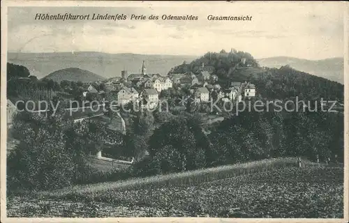 Lindenfels Odenwald Gesamtansicht Hoehenluftkurort Perle des Odenwaldes Burg Kat. Lindenfels