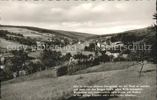 Haingrund Panorama Gedicht Kat. Luetzelbach