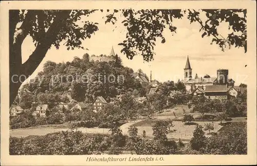 Lindenfels Odenwald Ortsansicht mit Kirche und Burg Hoehenluftkurort Perle des Odenwaldes Kat. Lindenfels